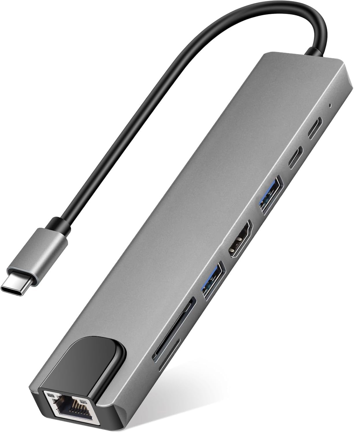 USB C Hub, 8-in-1 Laptop Docking Station with 100W PD, 4K HDMI,Ethernet, USB-A 3.0/2.0 Ports,SD/TF Card Reader, USB C Docking Station Multiport Adapter for Lenovo,Surface,MacBook Laptops