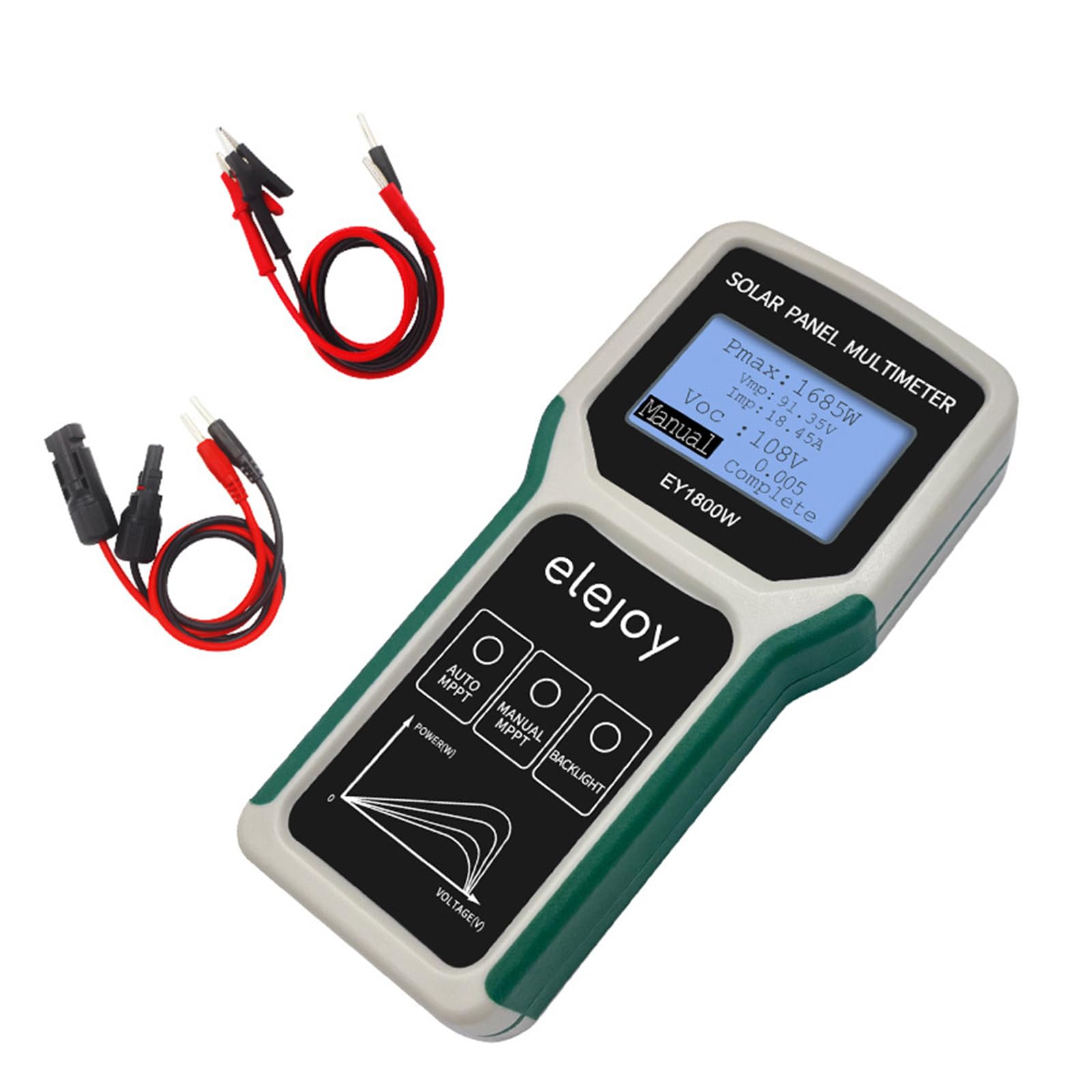 Solari Pannello Multimetro Tester MPPT Photovoltaic 5 1800W 20 120V 0 60A Con Display LCD E Rilevamento Automatico Multimetro Del Pannello Solari Automatico