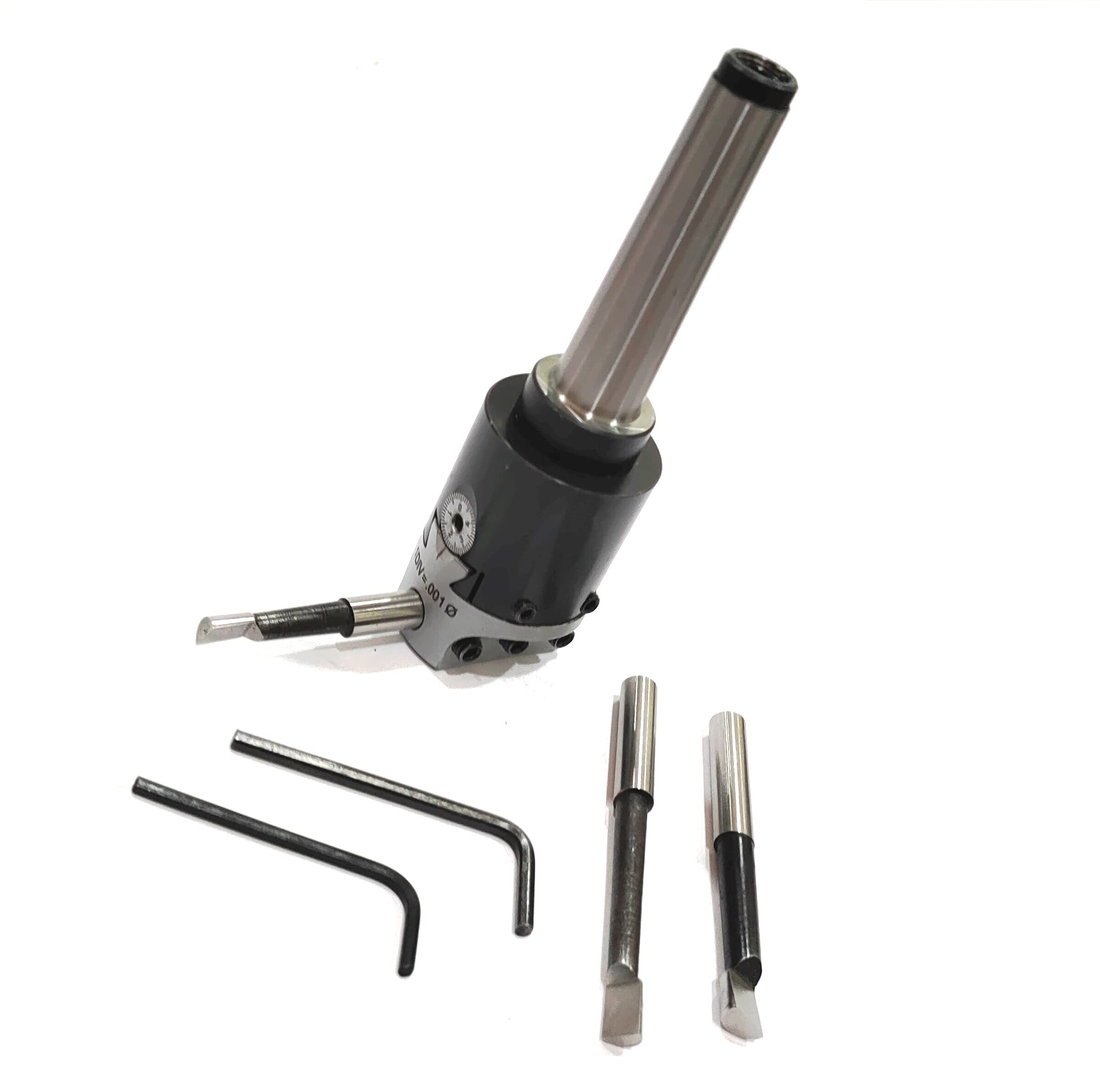 Buyohlic 1.5-Inch Precision Micro Boring Head With R8 Shank & HSS Cutting Tools – 0.001″ Division, 5/16″ Tooling, For Lathe & Milling Machines