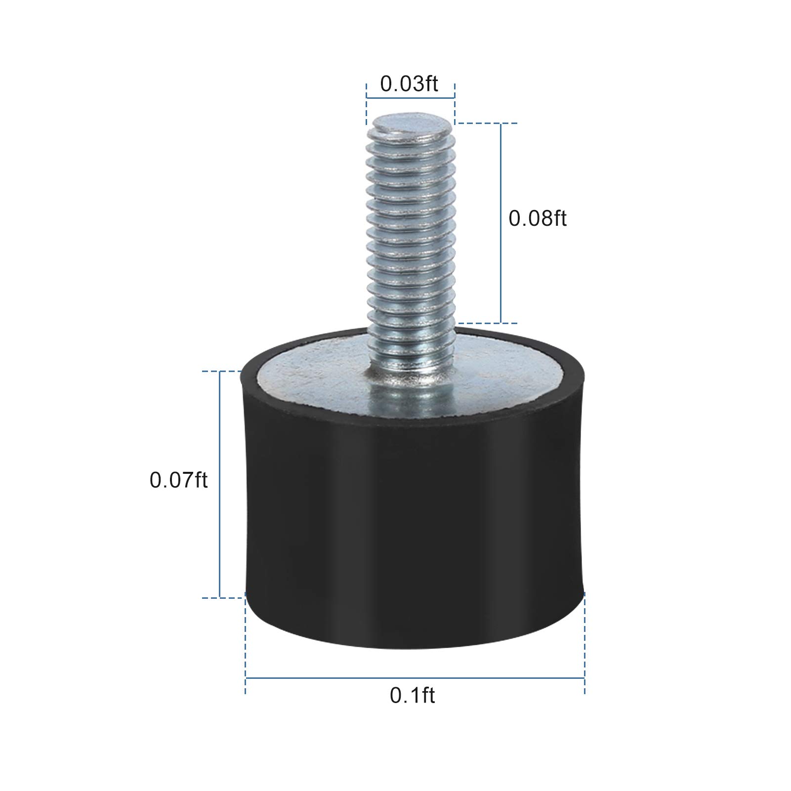 Rubber Shock Absorber Mounts Set of 4 Rubber Isolator Mounts with Studs M6 Anti Vibration Silentblock for Car Boat — Amazon image 6