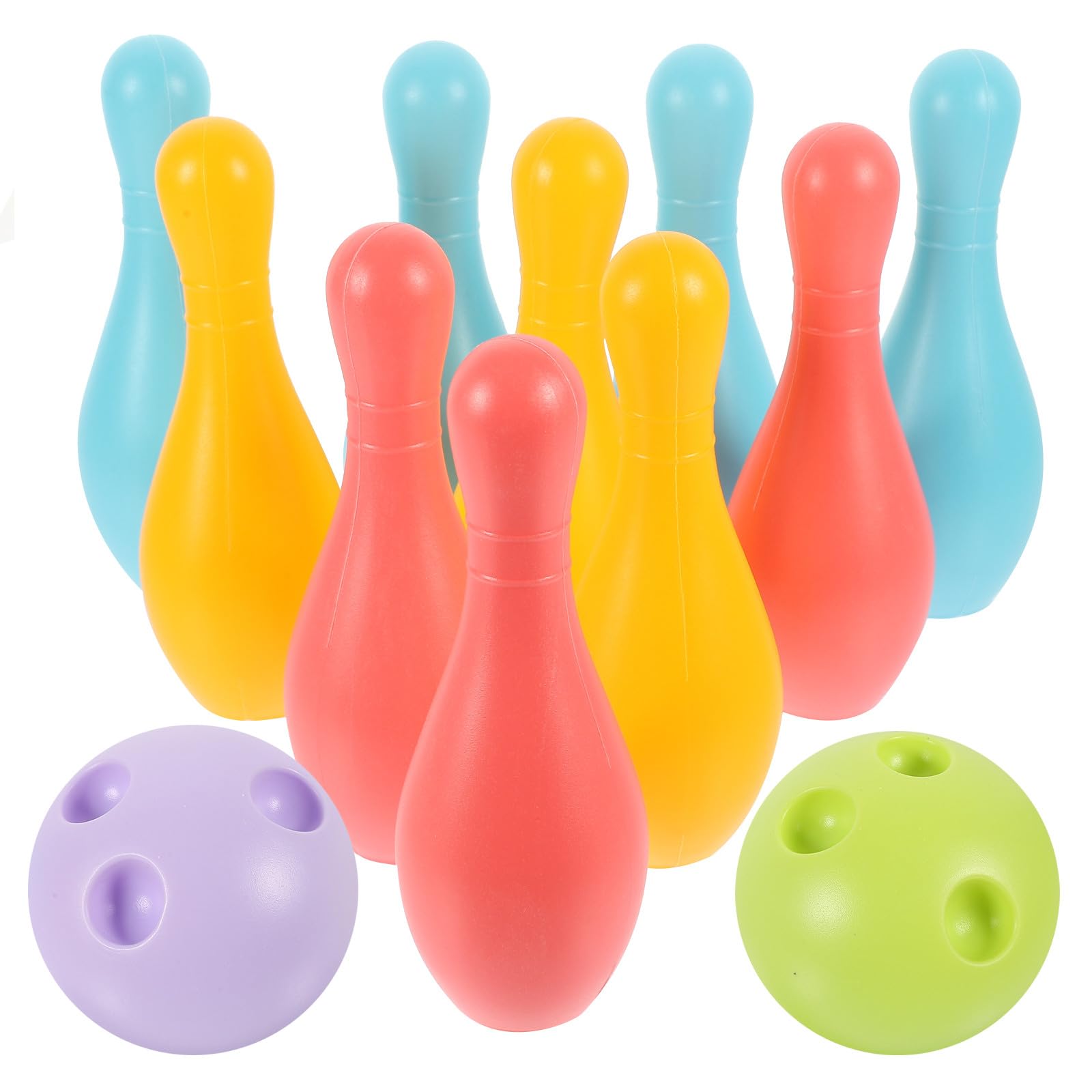 SEWACC Bowling Set for Kids- Plastic Indoor Bowling Game with 10 Pins And 2 Balls to Boost Hand-eye Coordination And Motor Skill Development