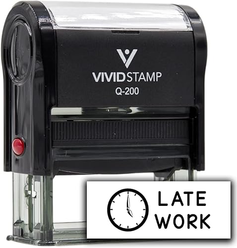 Miniatura 4 de Vivid Stamp Sellos de trabajo tardío para clasificar sellos de goma autoentintados (tinta azul) - Q-300