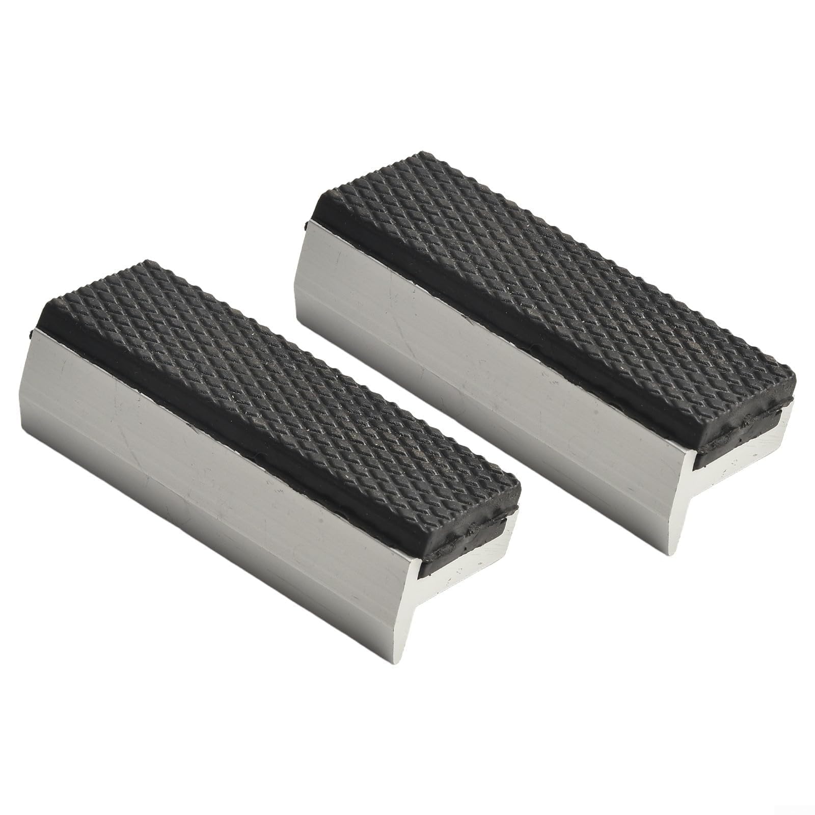 2 Ganasce Magnetiche In Gomma Per Morsa Da Banco – In Lega Di Alluminio, Antiscivolo Con Superficie A Rombi, Per Morsetti Fino A 20 Cm - 2