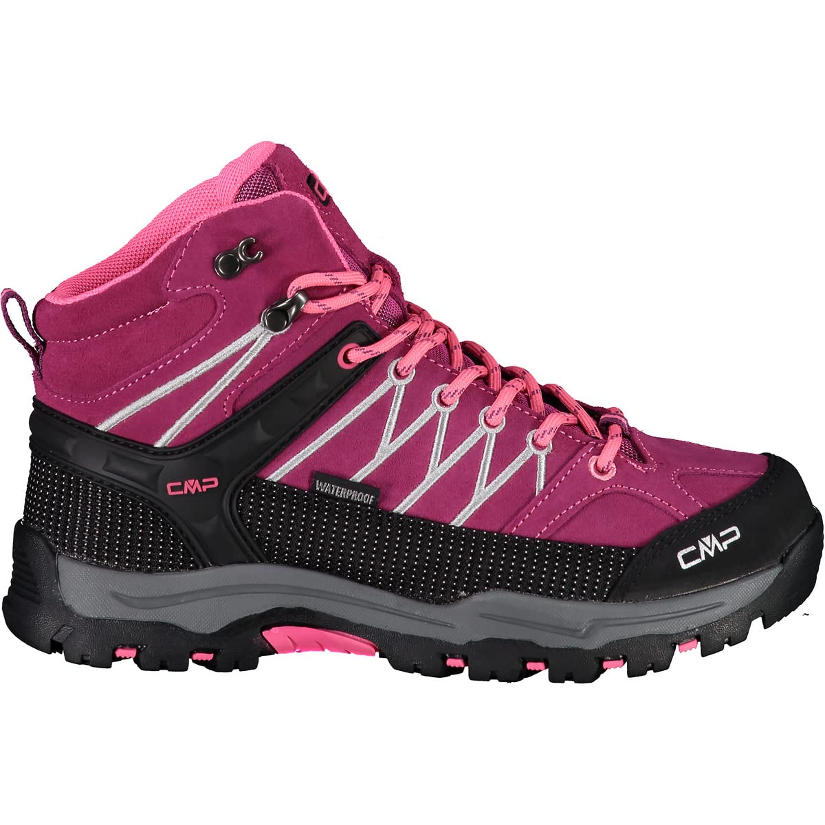 CMP Kids Rigel Mid Trekking Shoe Wp, Walking Shoe, Berry-Pink Fluo,