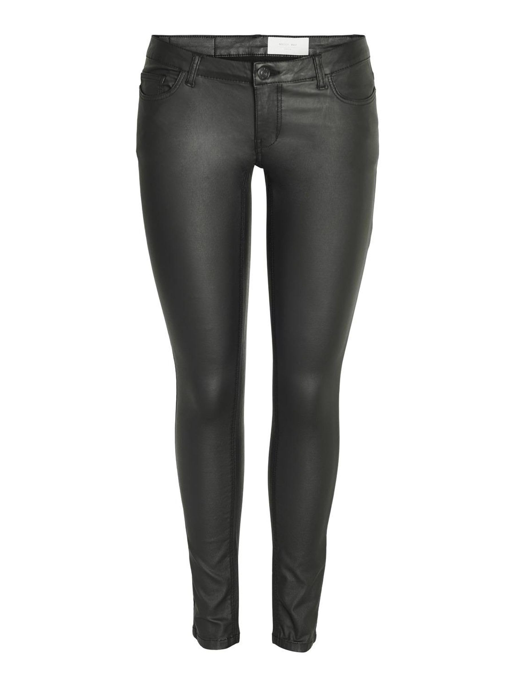 Noisy May Damen Hose Nmallie Lw Skinny Coated Black Pant Noos