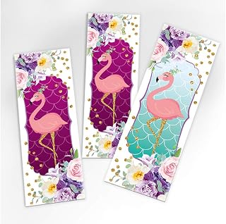 Lot de 12 marque-pages flamant rose – cadeau invité mariage & baptême