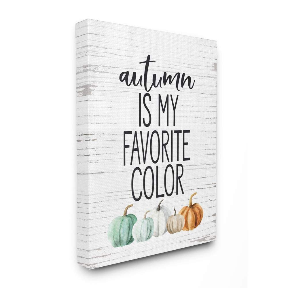 Stupell Industries Autumn Fall Seasonal Word Design Canvas, 16 x 20, Multi-Color