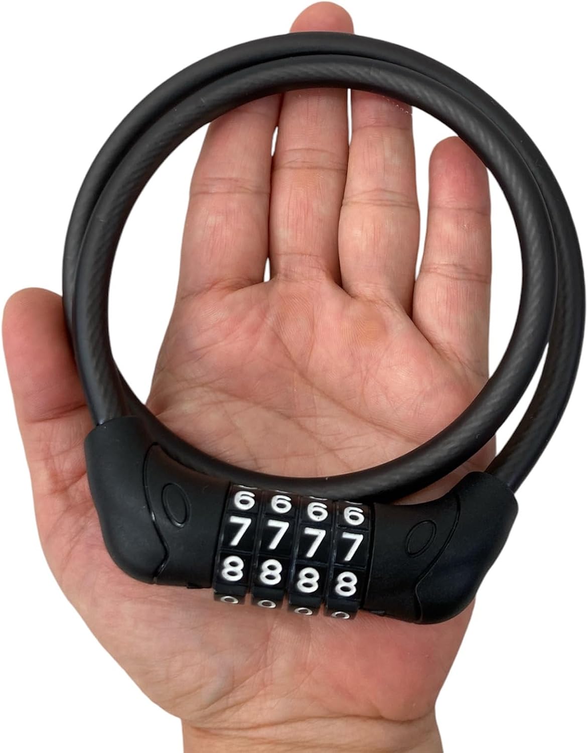 Top My Set Dial Wire Lock, Thickness 0.3 x Length 23.6 inches (8 mm) x Length 23.6 inches (600 mm), Black, BK, Black, Bicycle Lock, Key, 4 Digit Number