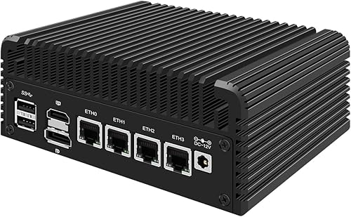 Micro dispositivo de cortafuegos, mini PC, VPN, Router PC, Intel 12 generación Core I3 N305, HUNSN RJ35, GPIO, ranura TF, HDMI, DP, 4 x 2.5GbE