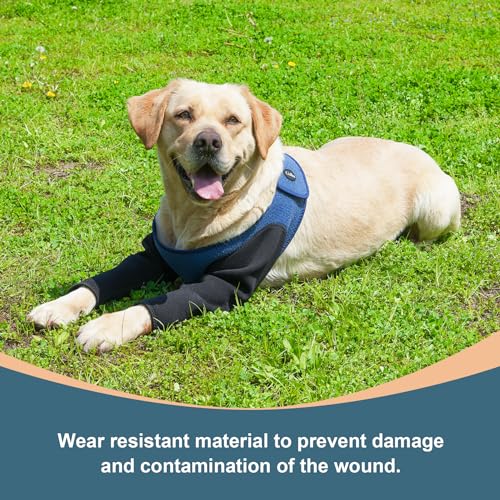 Dog Sleeves for Wounds Front Legs ,Cone Collar Alternative, Abrasion Resistant Dog Recovery Sleeve, Washable 2.5mm Thick and Waterproof, Breathable Pet Wounds Prevent Licking, Bite Blue (Small) Dog Sleeves for Wounds Front Legs ,Cone Collar Alternative, Abrasion Resistant Dog Recovery Sleeve, Washable 2.5mm Thick and Waterproof, Breathable Pet Wounds Prevent Licking, Bite Blue (Small)