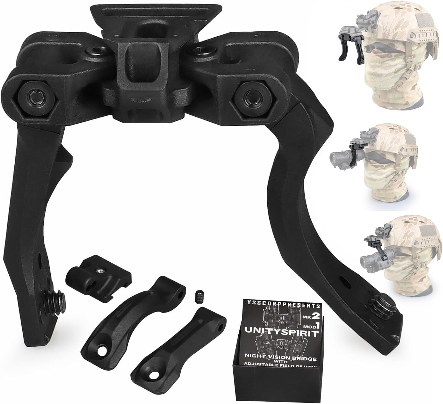 NVG Mount Dual J ARM Dovetail Mount for PVS 14 Night Vision Binoculars/Monoculars Adjustable Adapter POM- High Strength Plastic