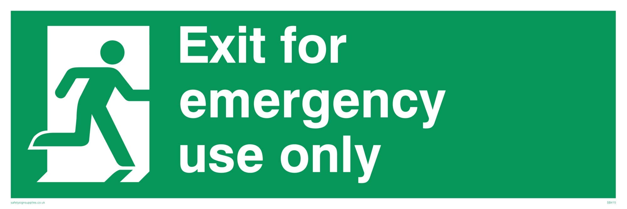 Viking Signs SB415-L62-AC Landscape "Exit For Emergency Use Only" Sign, Aluminium Composite, 200 mm H x 600 mm W
