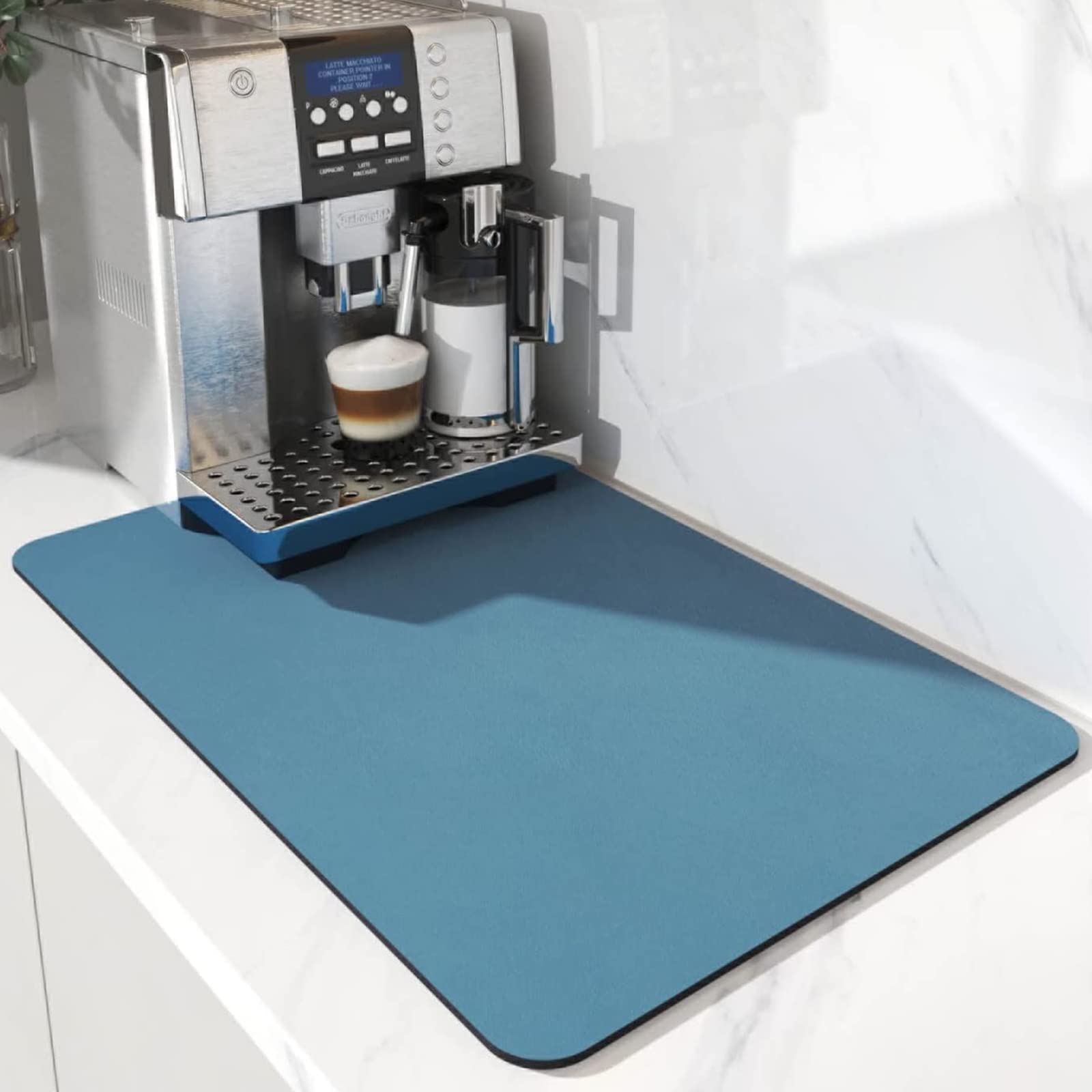 Tappetino Scolapiatti, Super Assorbente Tappetini Lavello Cucina, Scolapiatti da Lavello Asciugatura Rapida, Sgocciolatoio per Lavello Antiscivolo per Bancone Cucina 40 x 50cm (Blu)
