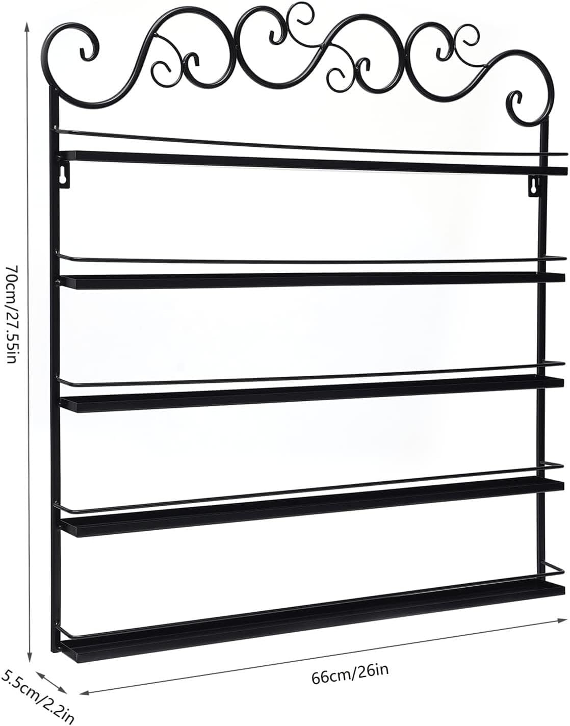 KEuLen Scaffali per Smalti per Unghie Montati Parete, Organizer for smalti da Parete, mensola a Parete, Supporto for Organizer Multifunzionale for Salone/Bellezza/Negozio di Unghie(Black)