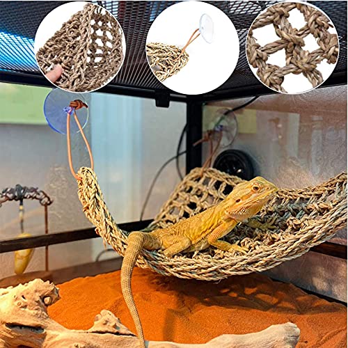 Hamiledyi Bearded Dragon Tank Accessories Lizard Hammock Adjustable Leash Bat Wings Reptile Plants Hanging Fake Vines Tank Habitat Decor for Climbing Chameleon Lizards Gecko Snakes - Image 3