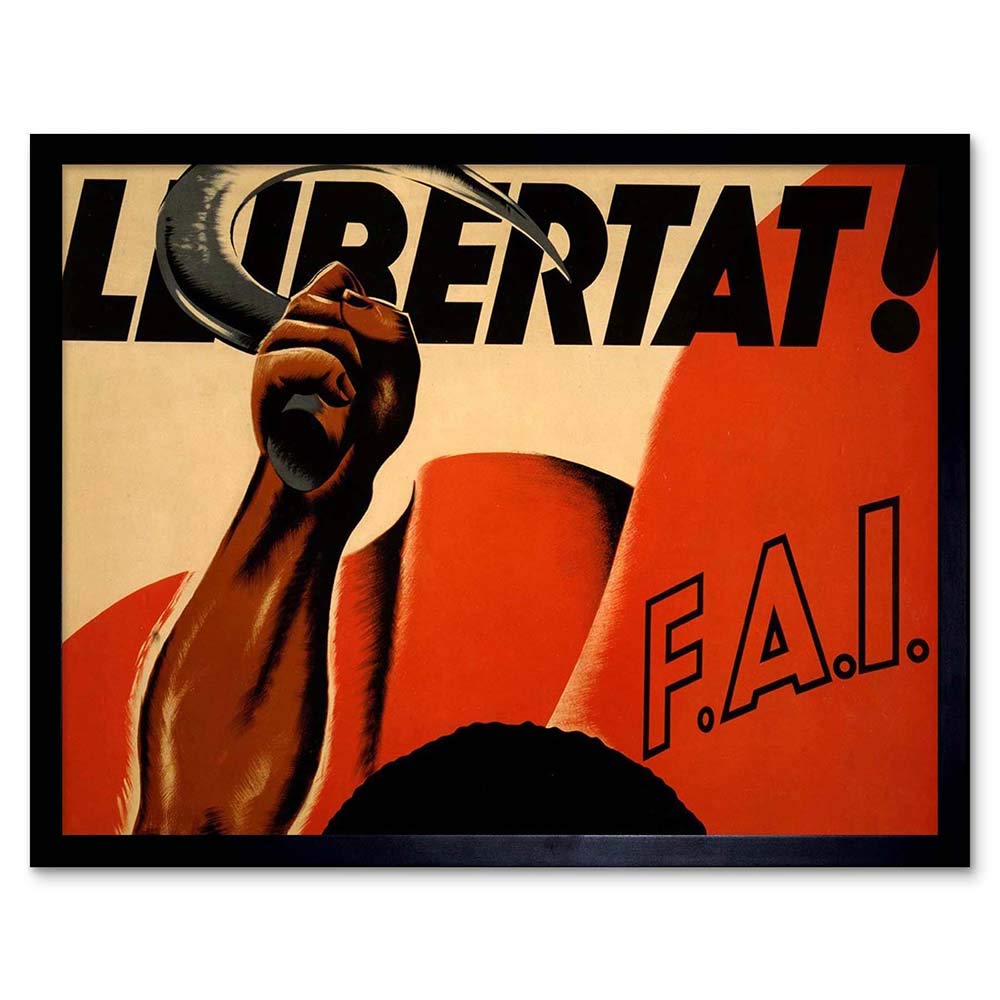 Wee Blue Coo War Spanish Civil Republican Left Communist Socialist Art Print Framed Poster Wall Decor 12X16 Inch
