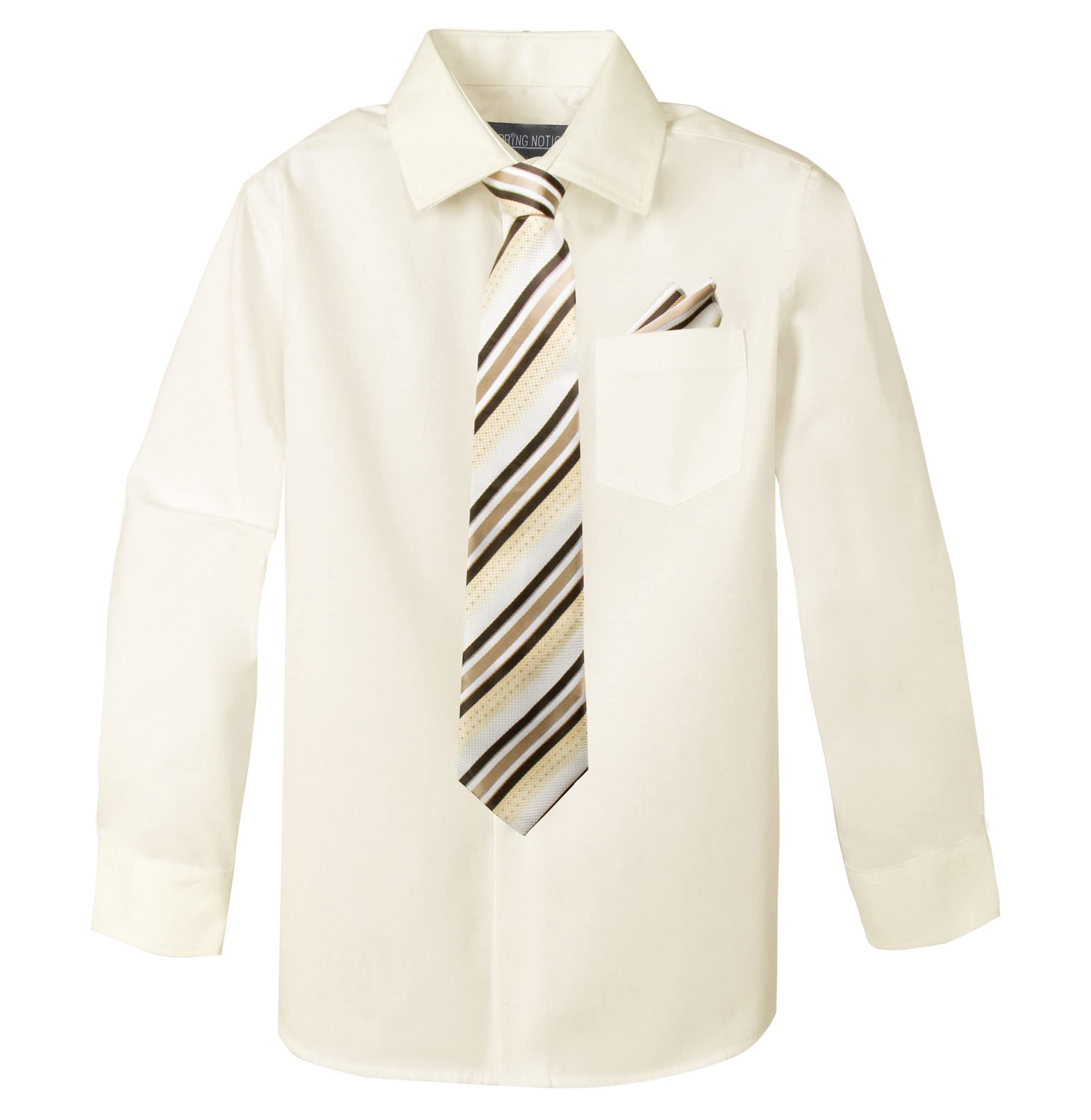 Spring Notion Boys Dress Shirt with Tie and Handkerchief Set
