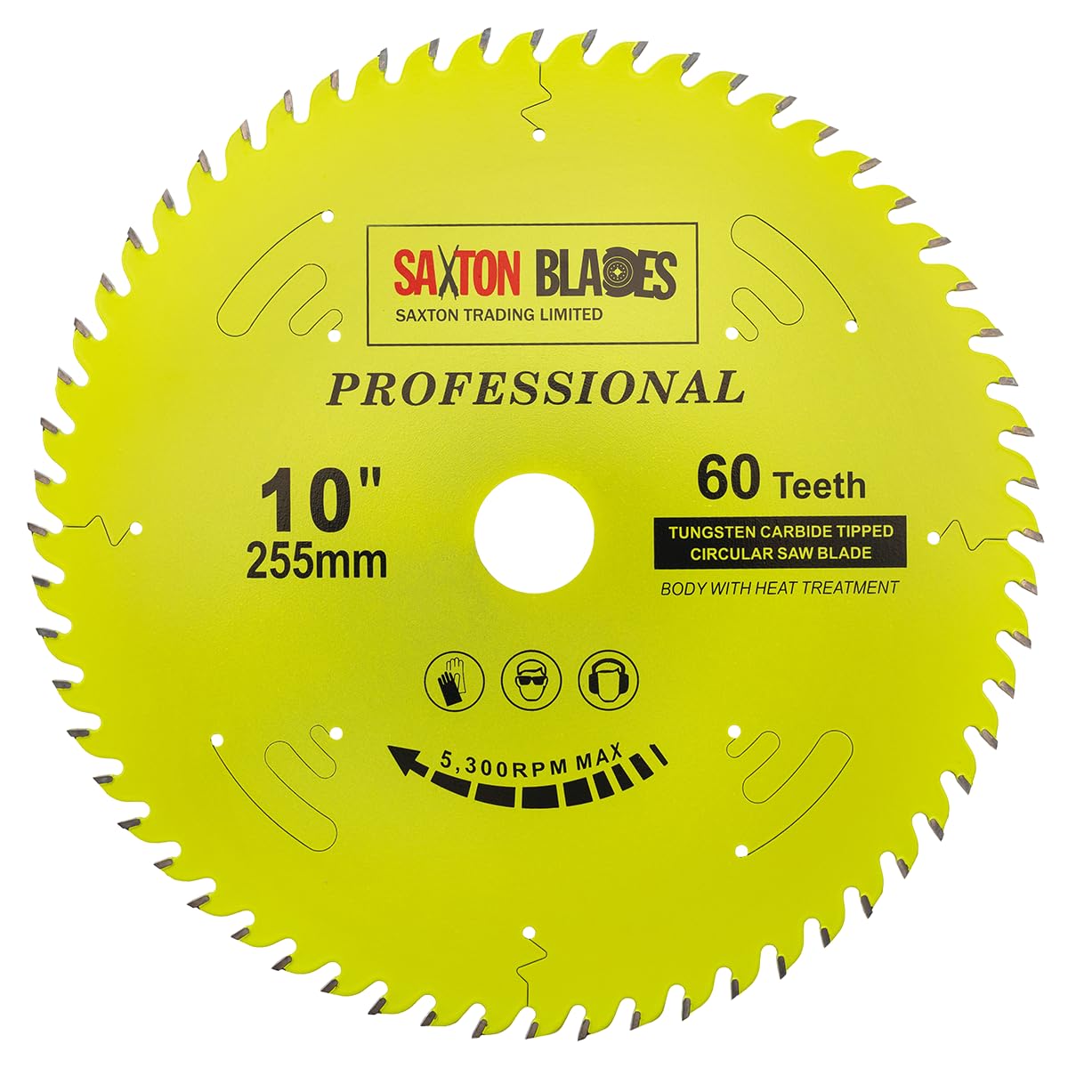 TCT255MXAPRO Saxton Professional Range TCT - Hoja de sierra circular (255 mm, 60 y 100 dientes x 30 mm, 25, 25.4 mm) compatible con los anillos de reducción Evolution Bosch Makita Dewalt etc.