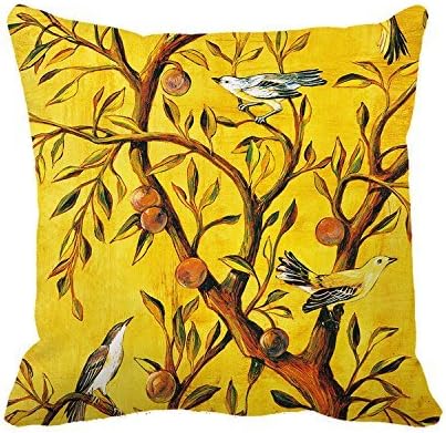 Sofapartner Protea Pattern in Deep Teal, Cream, Sage Green & Yellow Ochre Throw Pillow Covers 20"x 20"