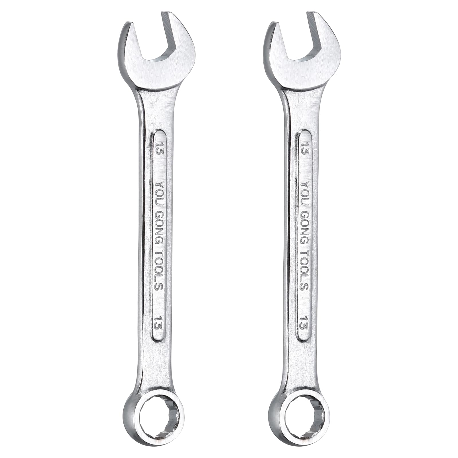 sourcing map 2Pcs Metric Combination Wrench 13mm Open End & 15-Degree Offset 12-Point Box End Double Ended Wrenches Spanners Tools for Household Automotive Machinery DIY Repair