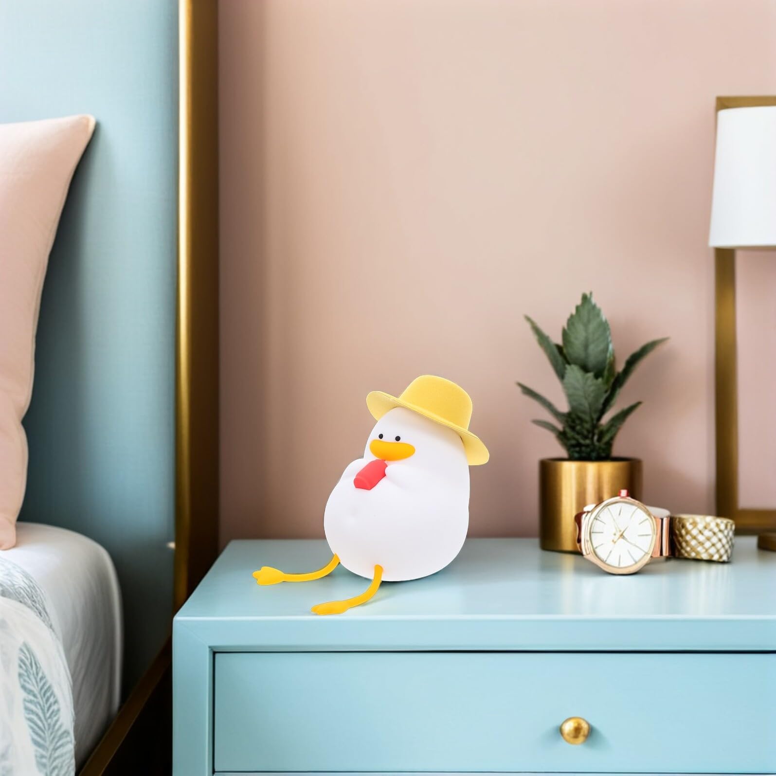 Enten Nachtlicht aus Silikon mit Touchsteuerung Stoßfest und Warmes LED Licht für Schlafzimmer und Kinderzimmer Beim Nächtlichen Füttern