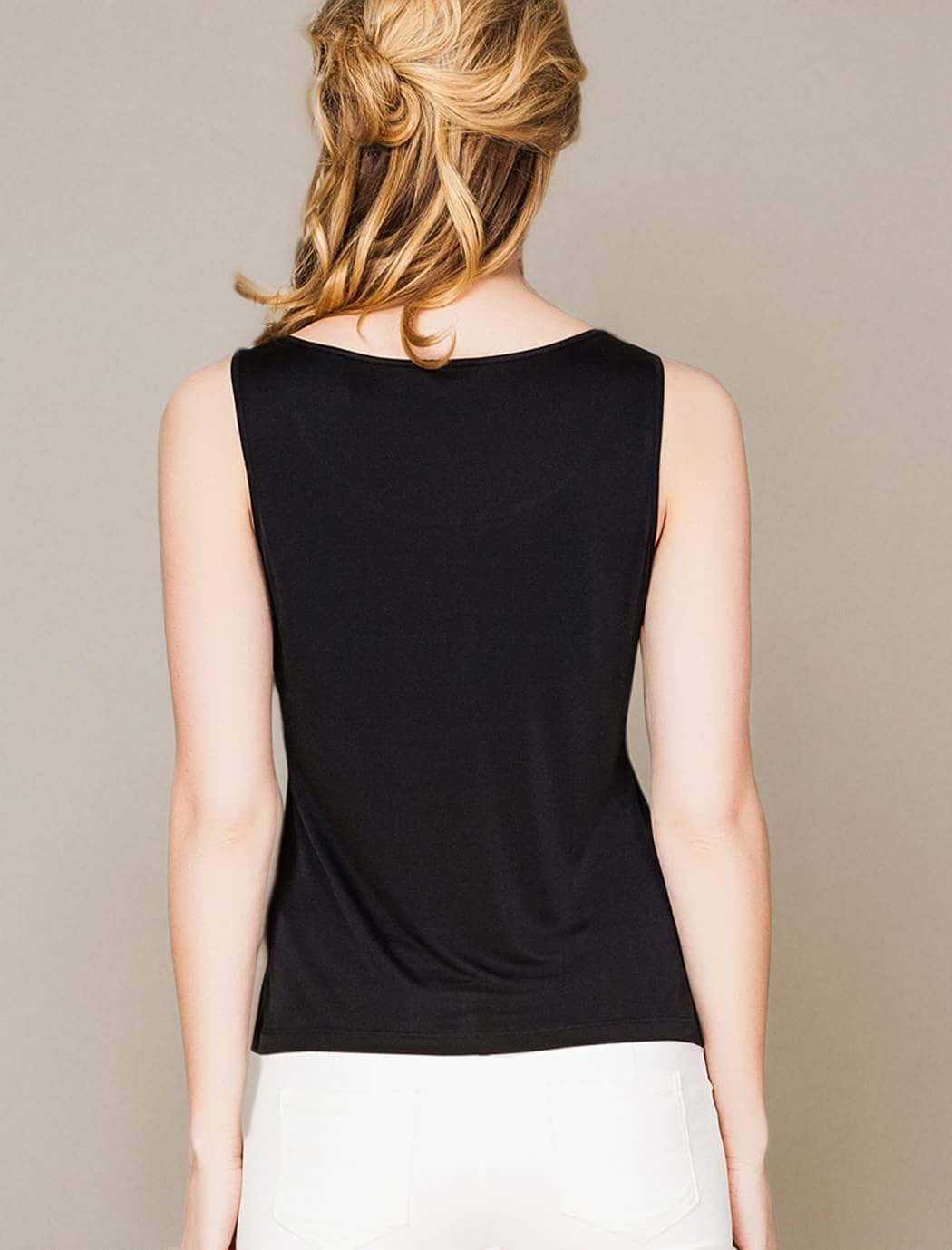 METWAY Womens Silk Tank Tops/Mulberry Silk Sleeveless Blouses/Summer Real Silk Sleeveless T-Shirt - Image 6