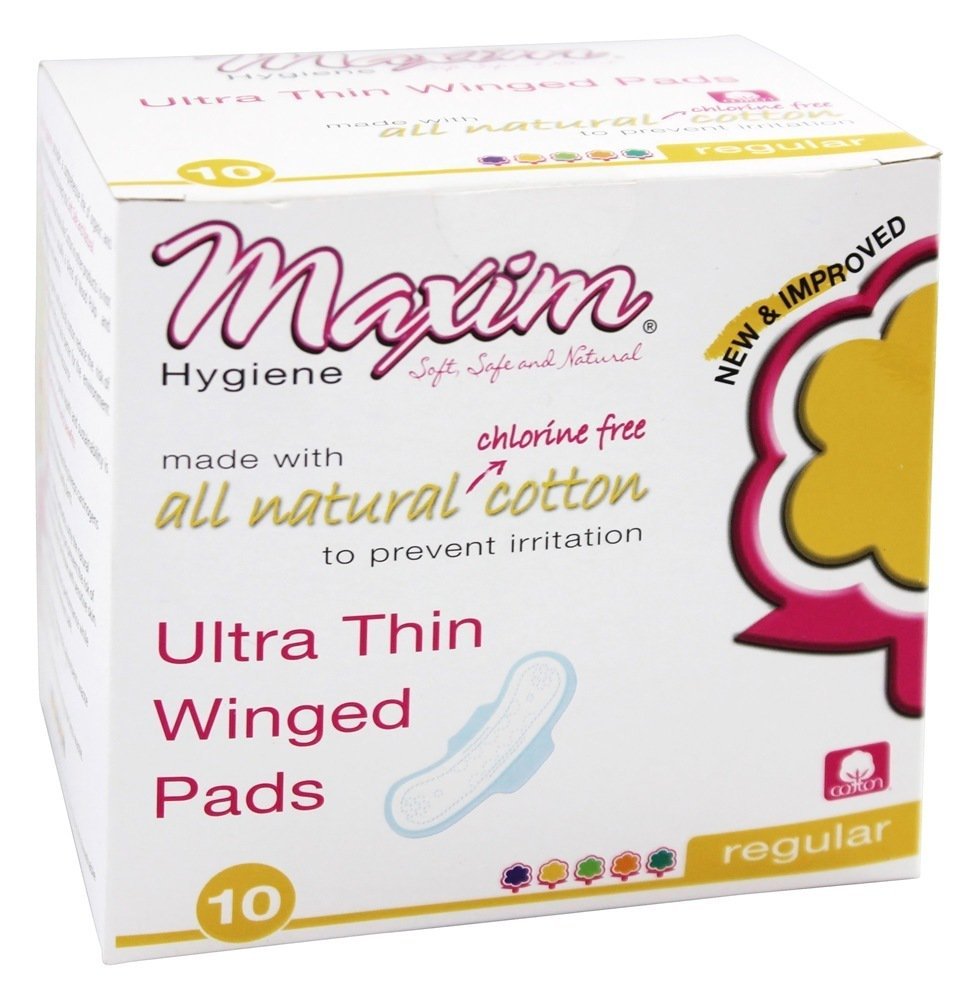 MaximHygiene Natural Cotton Ultra Thin Winged Pads Daytime - 10 Pads by Maxim Hygiene Products
