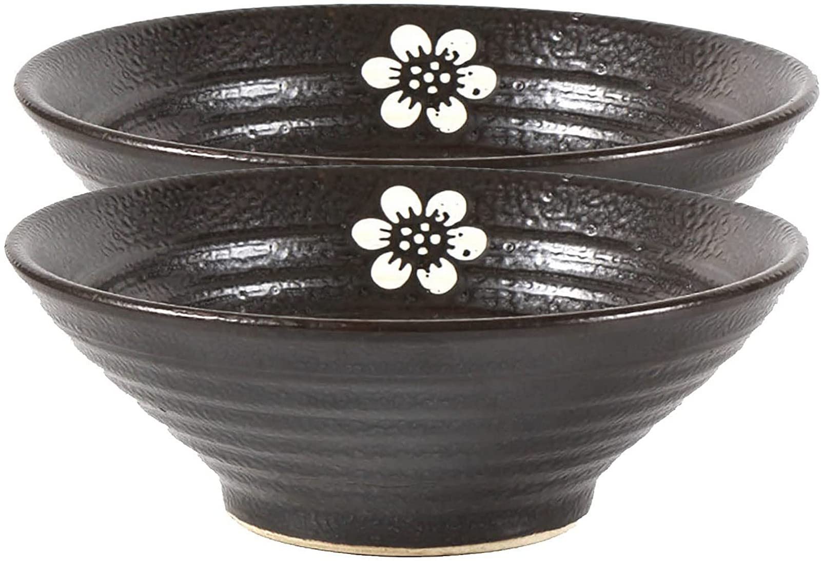 Cuenco de sopa de cerámica. Juego de 2 tazones de ramen de estilo japonés, tazón de ramen vintage grande, personalidad creativa, sopa de cerámica, fideos, cereales, utensilios de cocina(16.5cmx5.5cm)