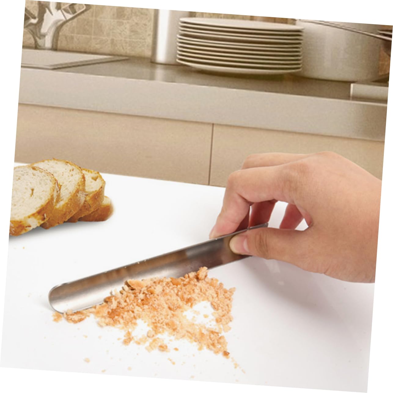 Alipis 3 Juegos Raspador De Pan Rallado Raspador De Mesa Recogedor De Pan Mesa Acero Inoxidable Limpiador De Migas De Mesa De Comedor Limpiador De Migas De Acero Inoxidable 2 Piezas * 3