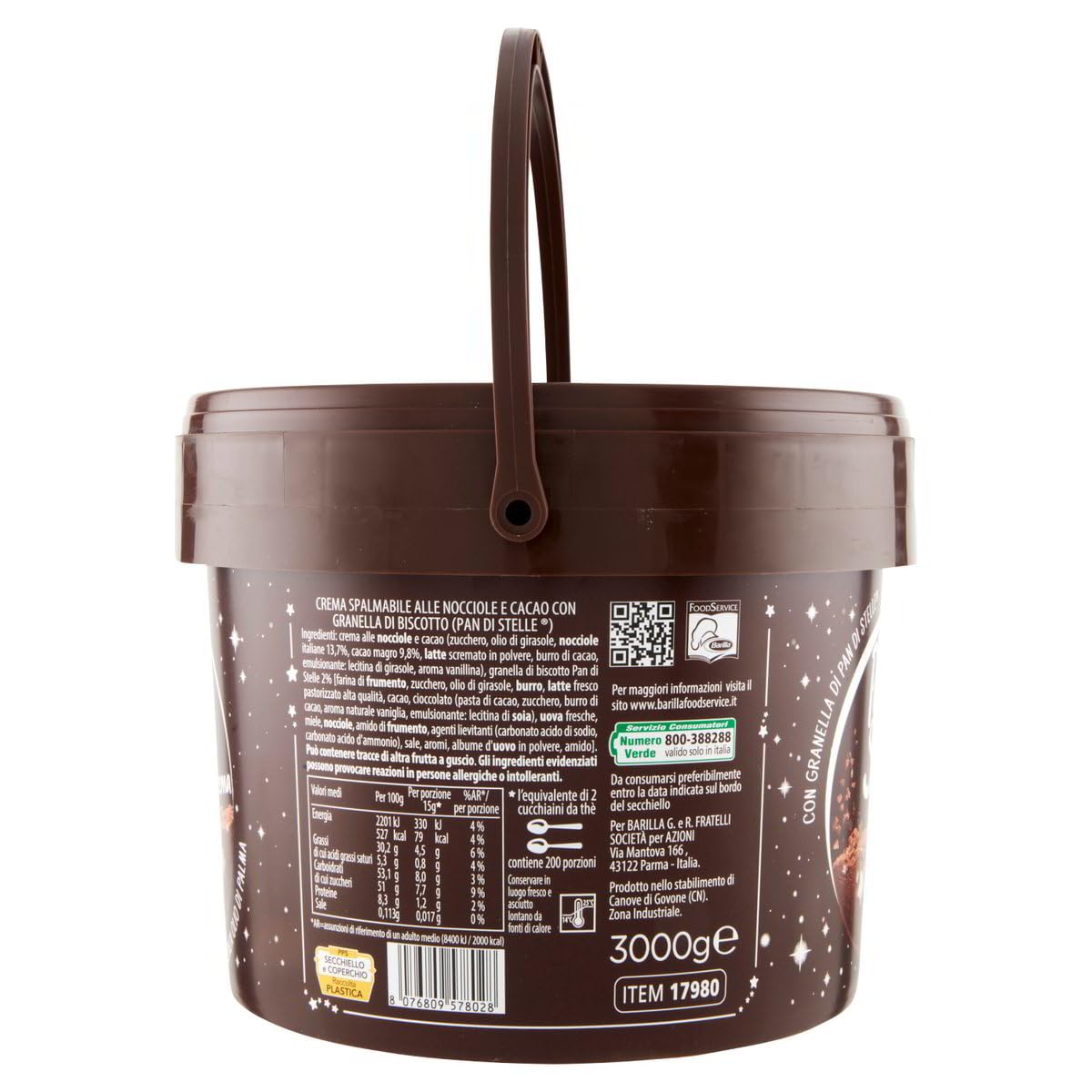 CREMA SPALMABILE PAN DI STELLE MAXI BARATTOLO 3 KG BISCOTTO CIOCCOLATO NOCCIOLE