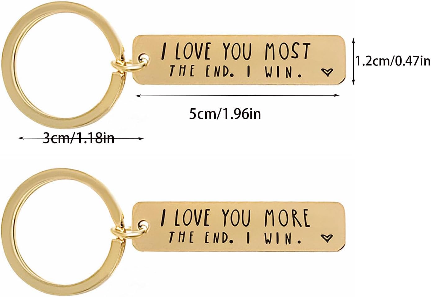 Valentine's Day Gift,I Love You More/Most the End, Keychain for Boyfriend Girlfriend Husband Wife Birthday Gifts