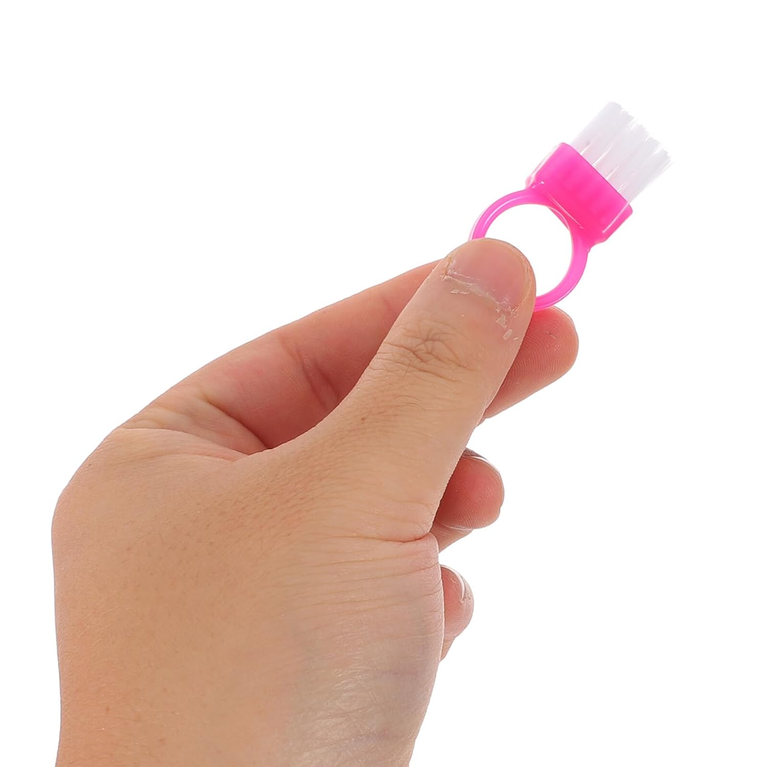 100pcs Pink Nail Cleaning Brushes with Stiff Bristles Heavy Duty Manicure and Pedicure Nail Scrubber Tools for Women and Men