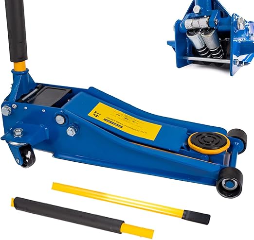 AMC Cric Sollevatore idraulico carrello professionale 4t ruote bidirezionali a cuscinetto, crick martinetto cric Auto Idraulico assetto super ribassato professionale per veicoli doppio pistone