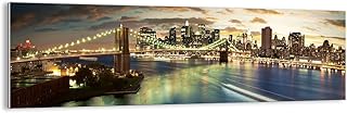Quadro su vetro - Elemento unico - America Architettura New York - 160x50cm - Pronto da appendere - Home Decor - Arte digitale - Quadri Moderni In Vetro - Stampe Da Parete - GAB160x50-0226
