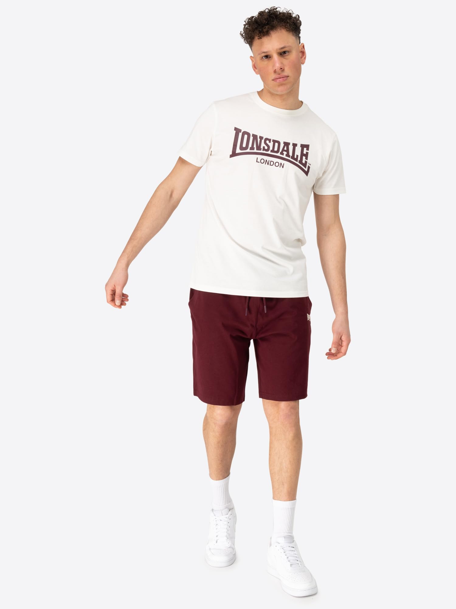 Lonsdale Męski zestaw bawełnianych t-shirtów i szortów, strój podróżny i