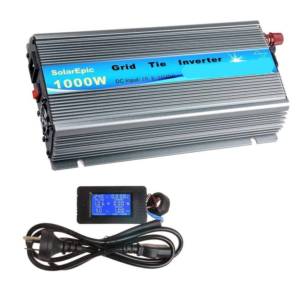 Inversor de energía Inversor Solar de 1000 W con MPPT, inversor Corriente antirretroceso, Onda Negra Pura(24V/36V-110V)