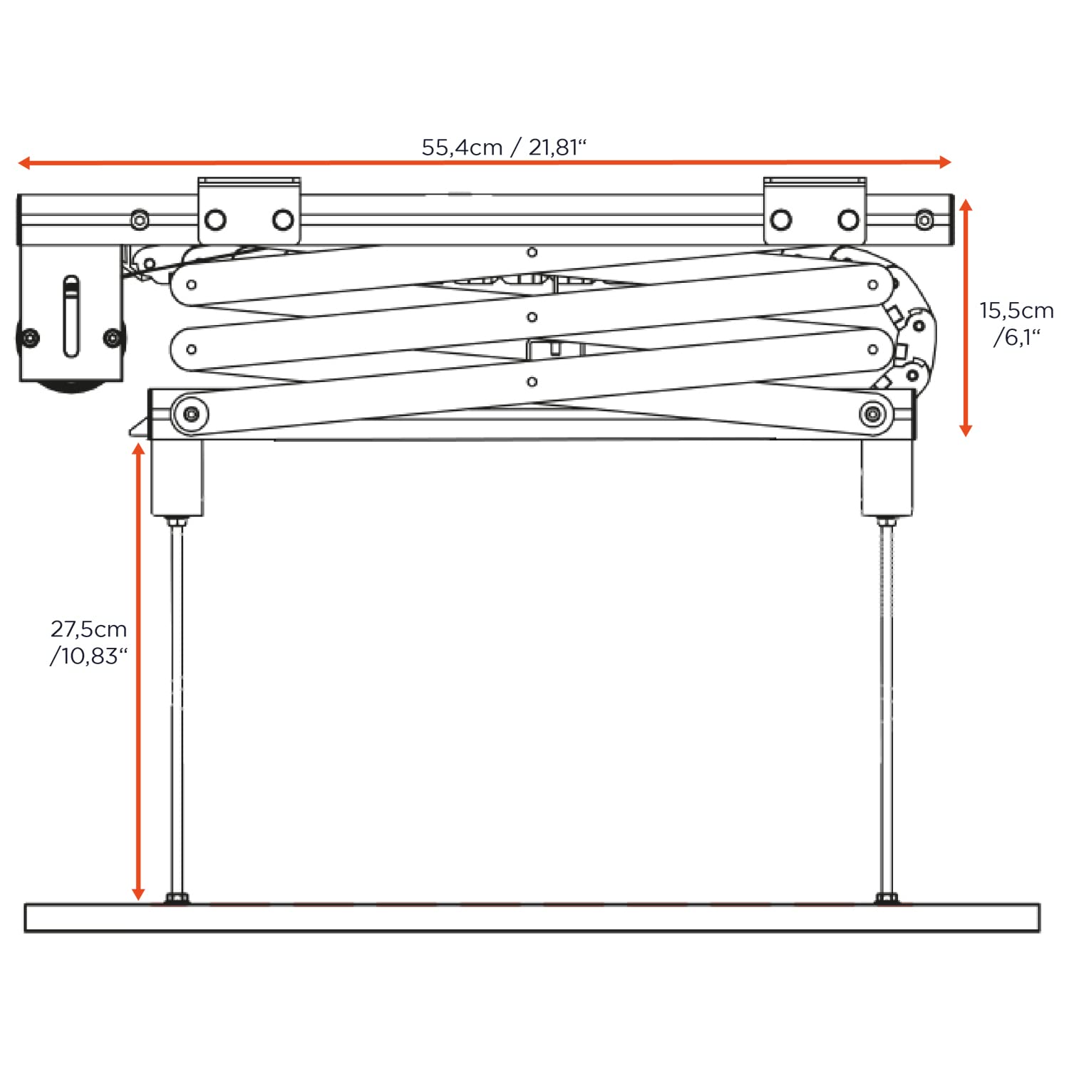 celexon elektrischer Beamer-Deckenlift PL1000 | Hub max. 90cm ausfahrbar | höhenverstellbare Projektor-Halterung zum Einfahren, bündiger Abschluss | für abgehängte Decken geeignet, inkl. Wandschalter