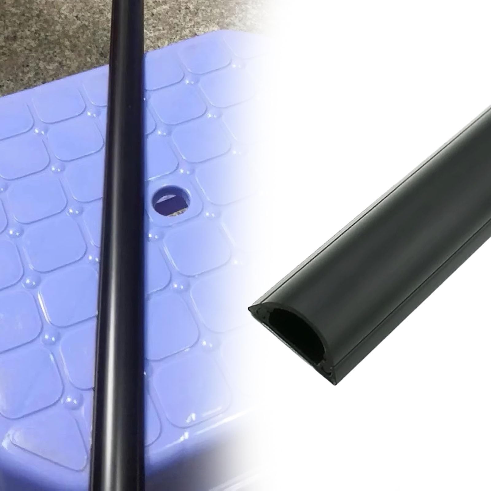 canalina passacavi muro Canalina di copertura per cavi elettrici per correttore di cavi da parete in PVC 1 2 5 10 pezzi, coperture di cavi nere per cavi(1 PC,W 22 MM L 180 CM)