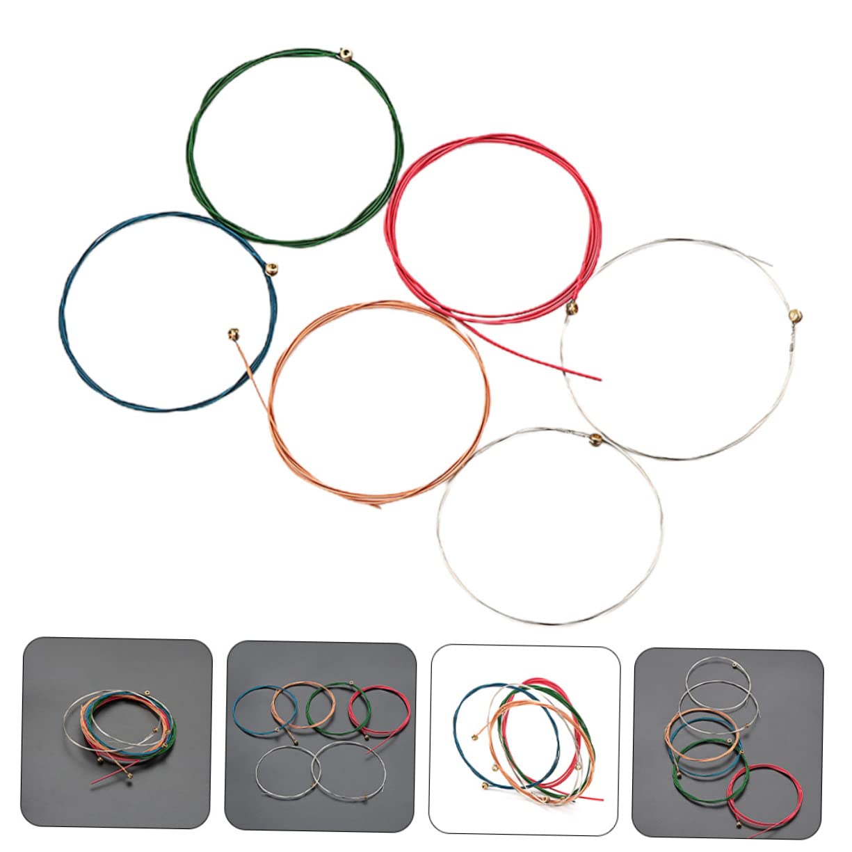 BESTonZON 30 Stk Gitarrensaiten acoustic guitar strings akustikgitarre saiten homeatic Gitarrenparts Musikzubehör Gitarrenversorgung Folk-Gitarren-Versorgung Ukulele Metall Komponente Stahl