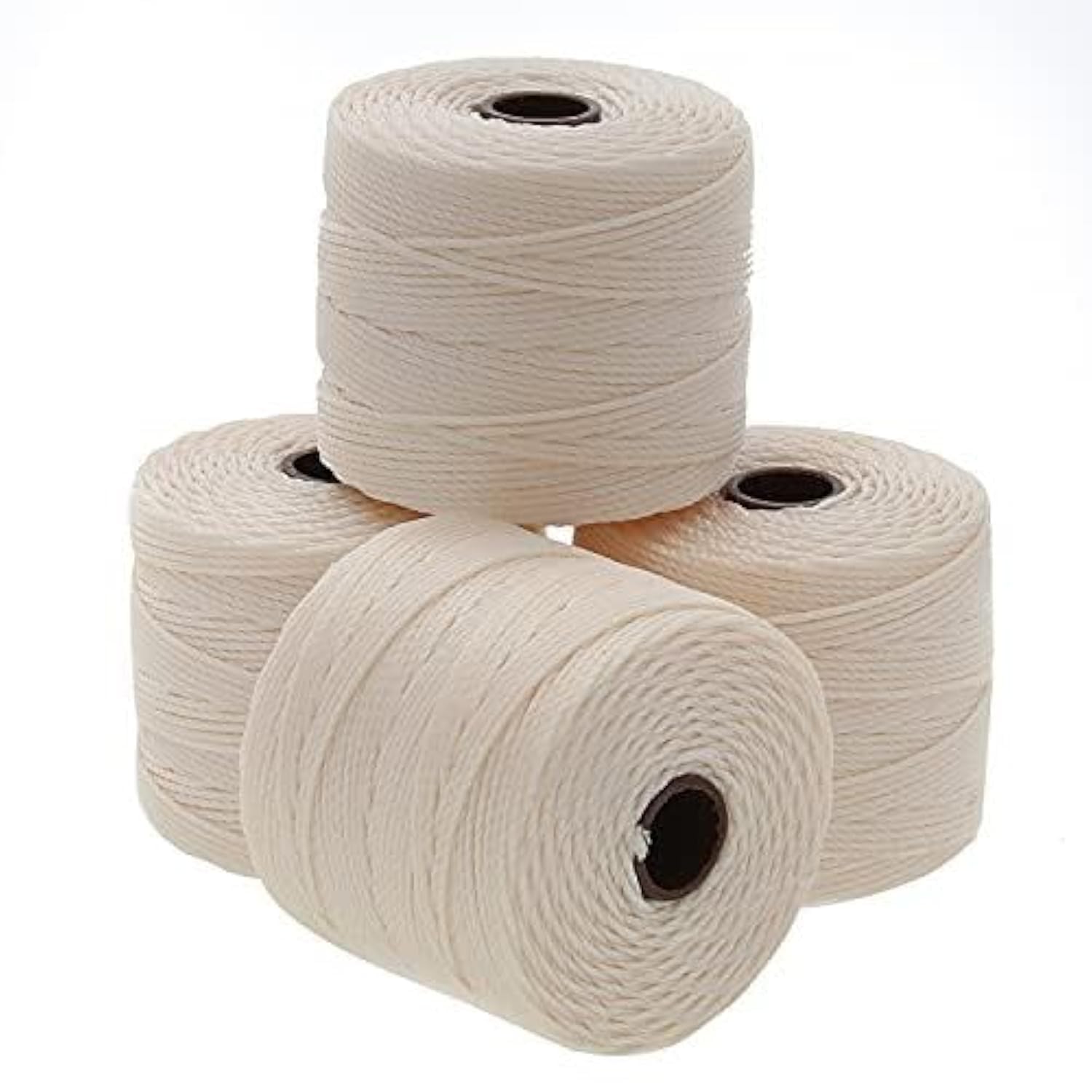 Hilo de tejer cuentas Beadsmith S-Lon 18 vainilla para micro-macramé y pulseras Kumihimo