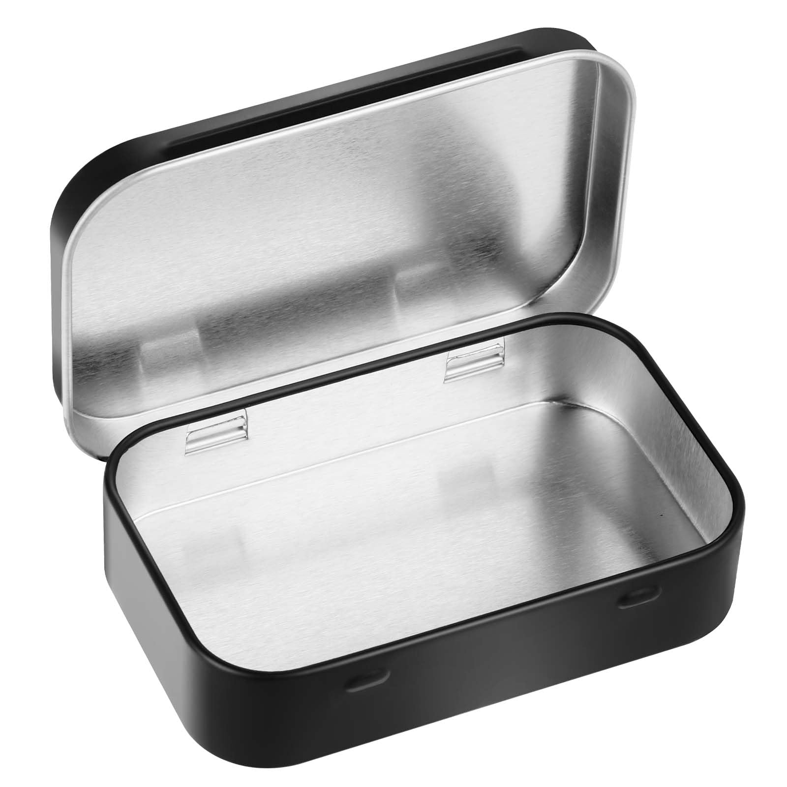 Sibba Rechteckige Metall leere Scharnier Dosen Container Silber Lagerung Tin Box Portable Halter Box Medizin Pille Fall Kleine leere Dosen mit Deckeln für Süßigkeiten Schmuck Handwerk Küche, Haushalt & Wohnen