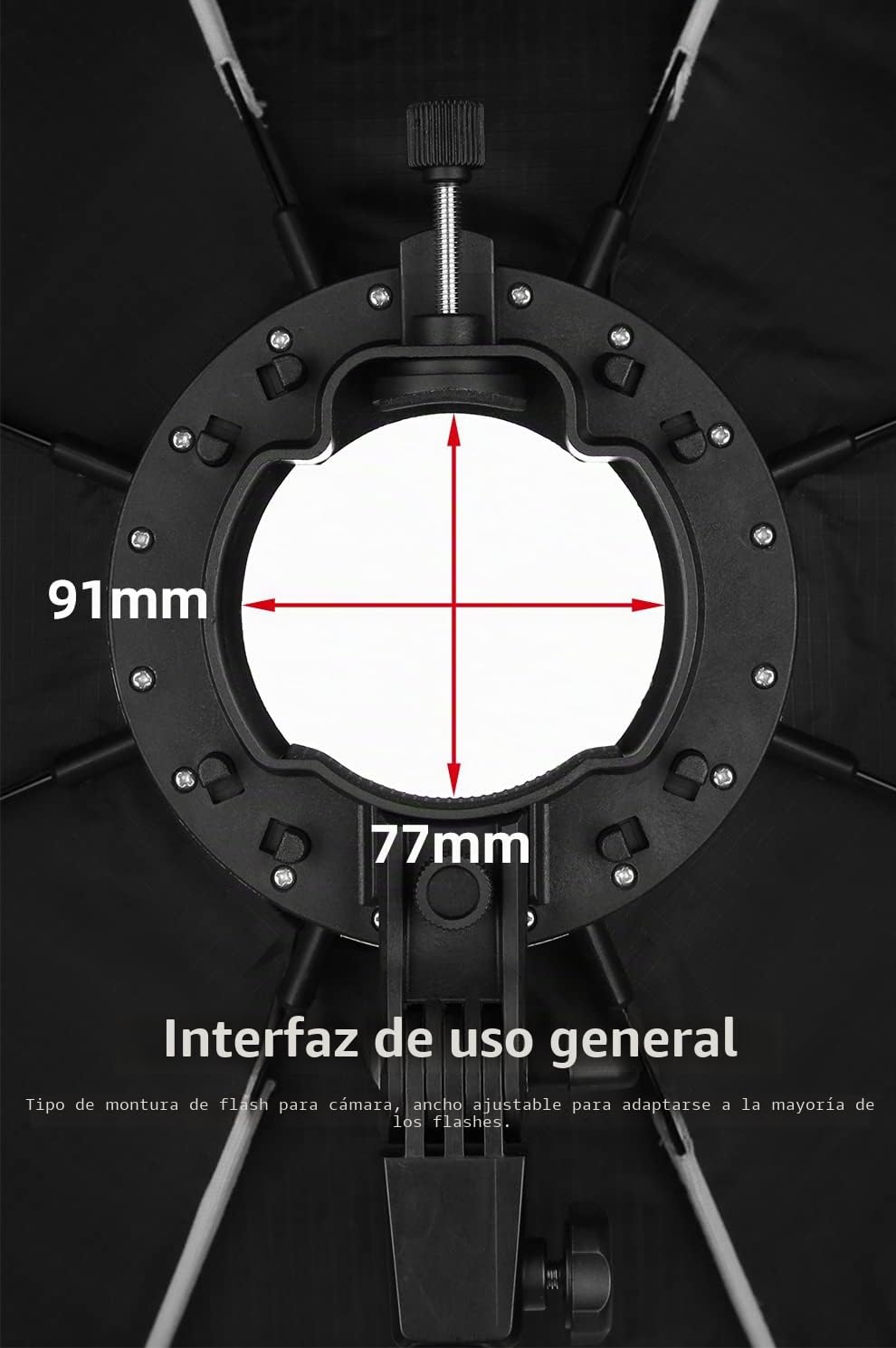KX65 - Reflector de softbox Octagon portátil de 25,6 pulgadas con rejilla de panal compatible con Godox V1 AD200 AD200Pro AD100PRO Round Head Speedlight