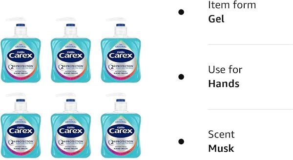 Carex Original Antibacterial Hand Wash, Clean & Protect Hands, Bulk Buy, Pack of 6 x 250 ml (Packaging may vary) - 5