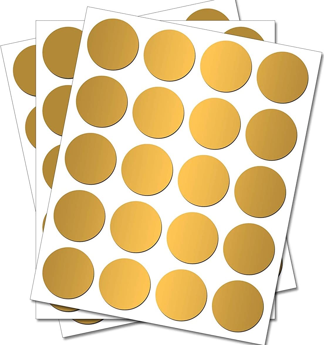 Party Decor Gold 50 Round Circles - Removable Self Adhesive Waterproof Durable Vinyl Stickers - Digitally Cut To The Sticker Shape - Size 13Mm