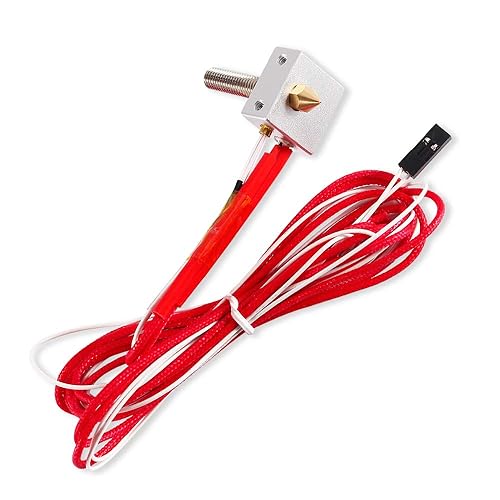 Miniatura 6 de MK8 Kit de boquilla extrusora de extremo caliente de 0.016 in para impresora 3D, kit de latón extrusora ensamblada de 0.069 in, tubo de garganta A8