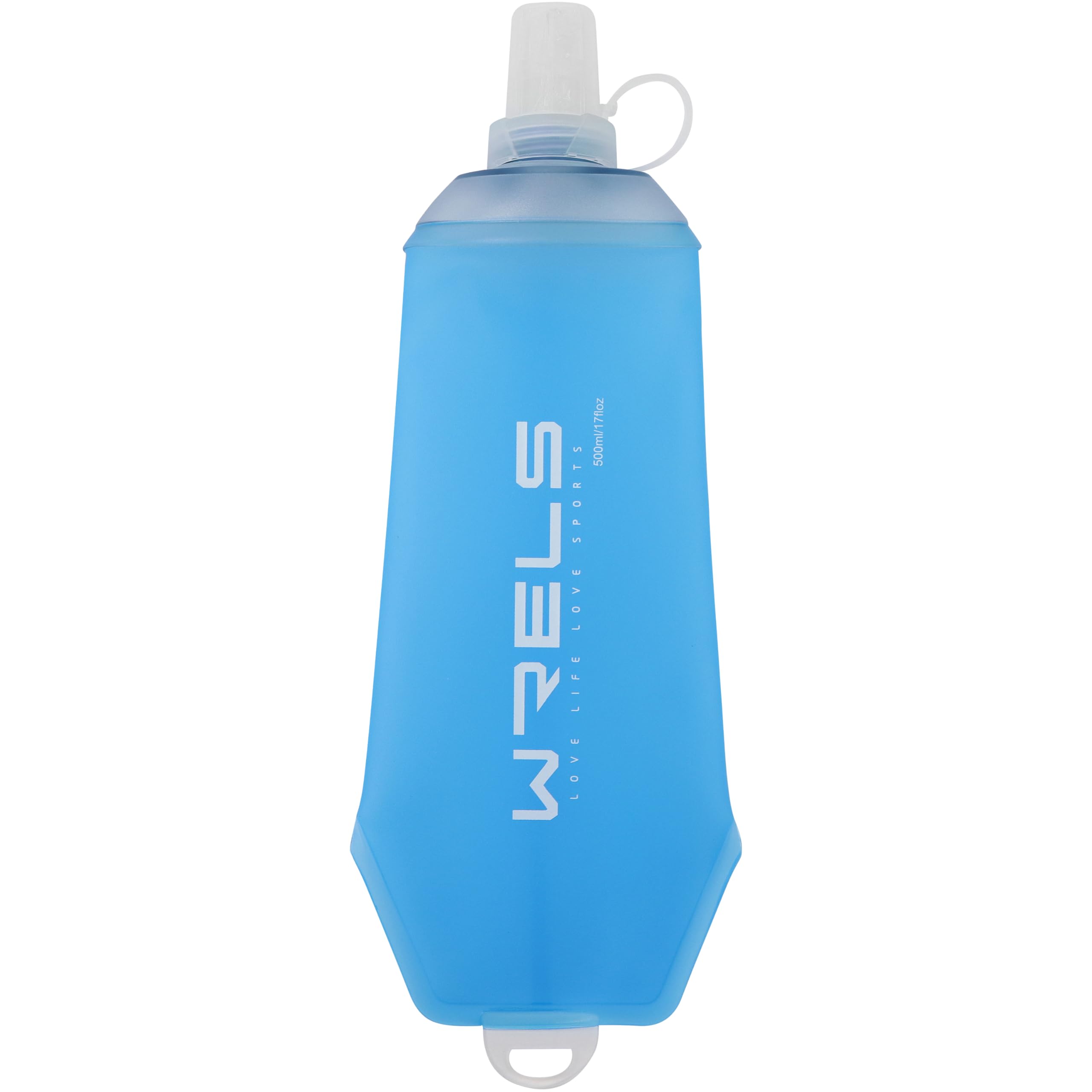 WRELS 200ml/350ml/500ml Collapsible Soft Flask,BPA Free Folding Soft Water Bottle with Hanging Ring,Lightweight TPU Hydration Flask for Running Marathon Cycling Hiking