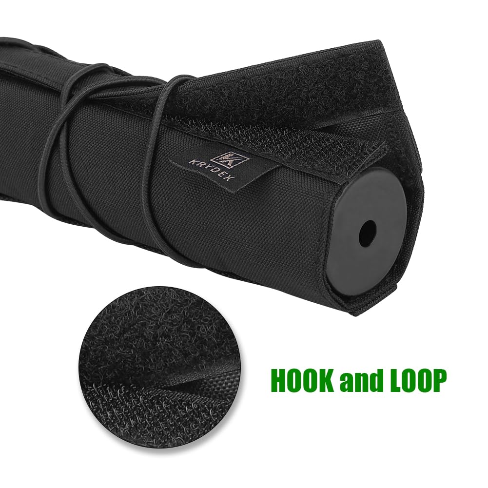 KRYDEX Airsoft Tactical Silencer Cover Suppressor Cover 18CM-7 inch (Black) - Image 3