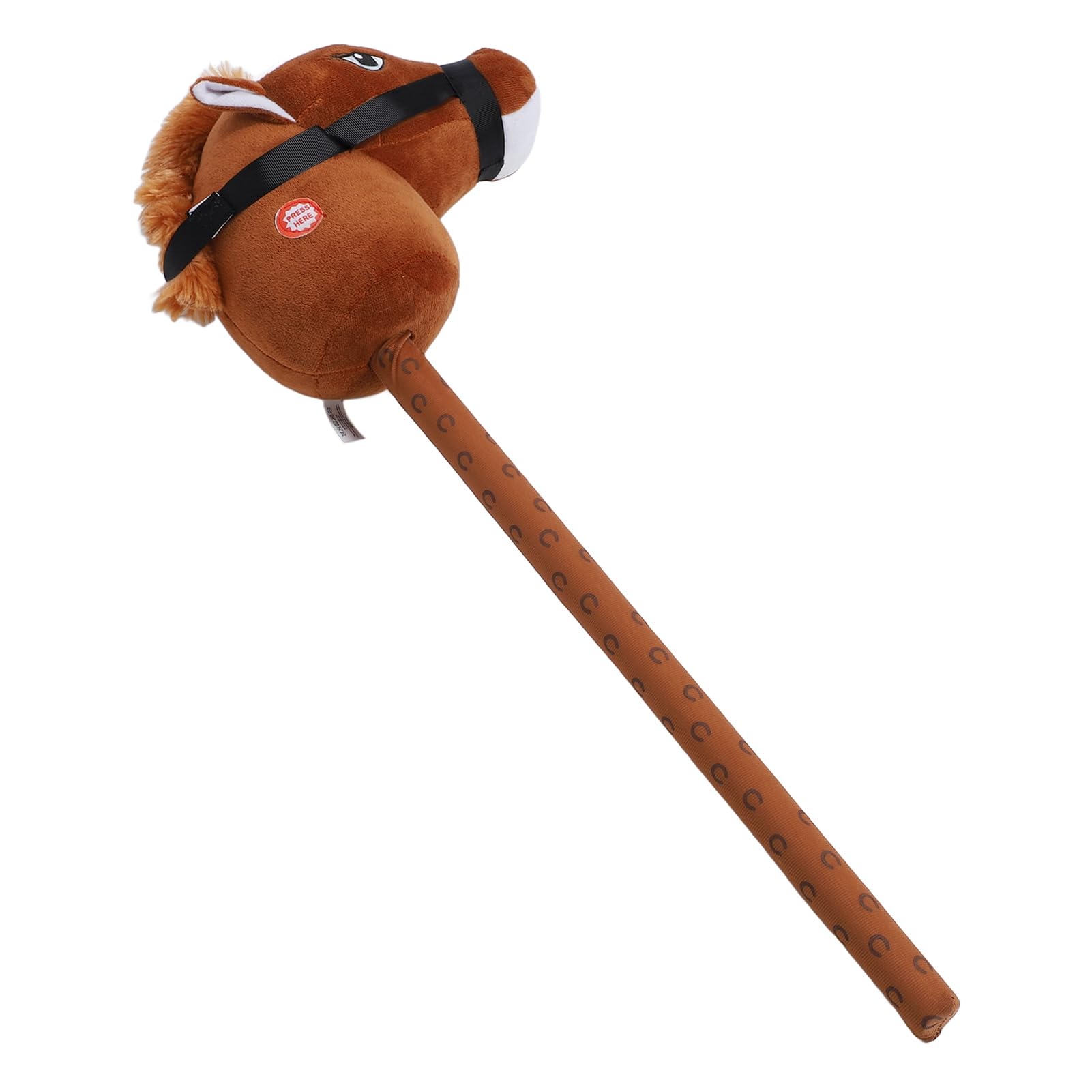 EMUKOEP Peluche de Juguete de Palo de Caballo Suave con Sonidos Realistas para Niños, Regalo para Niños Pequeños, Cómodo Juguete de Cabeza de Caballo para Abrazos Interminables, 27,56 X 4,72 X 9,84