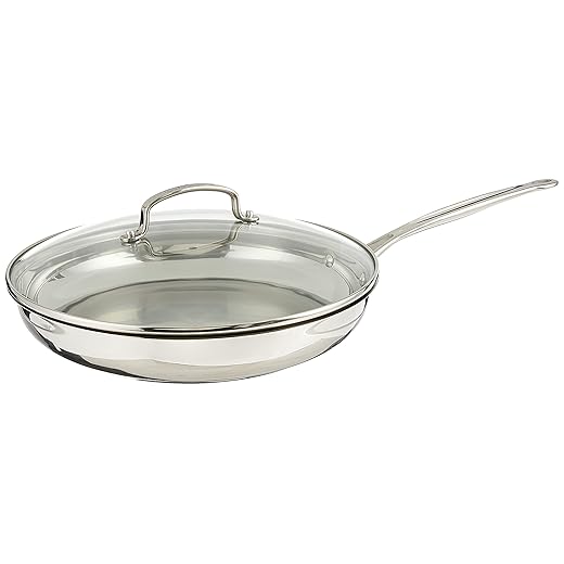Cuisinart 12 Inch Skillet with Glass Cover, Chef's Classic Collection, 722-30G
