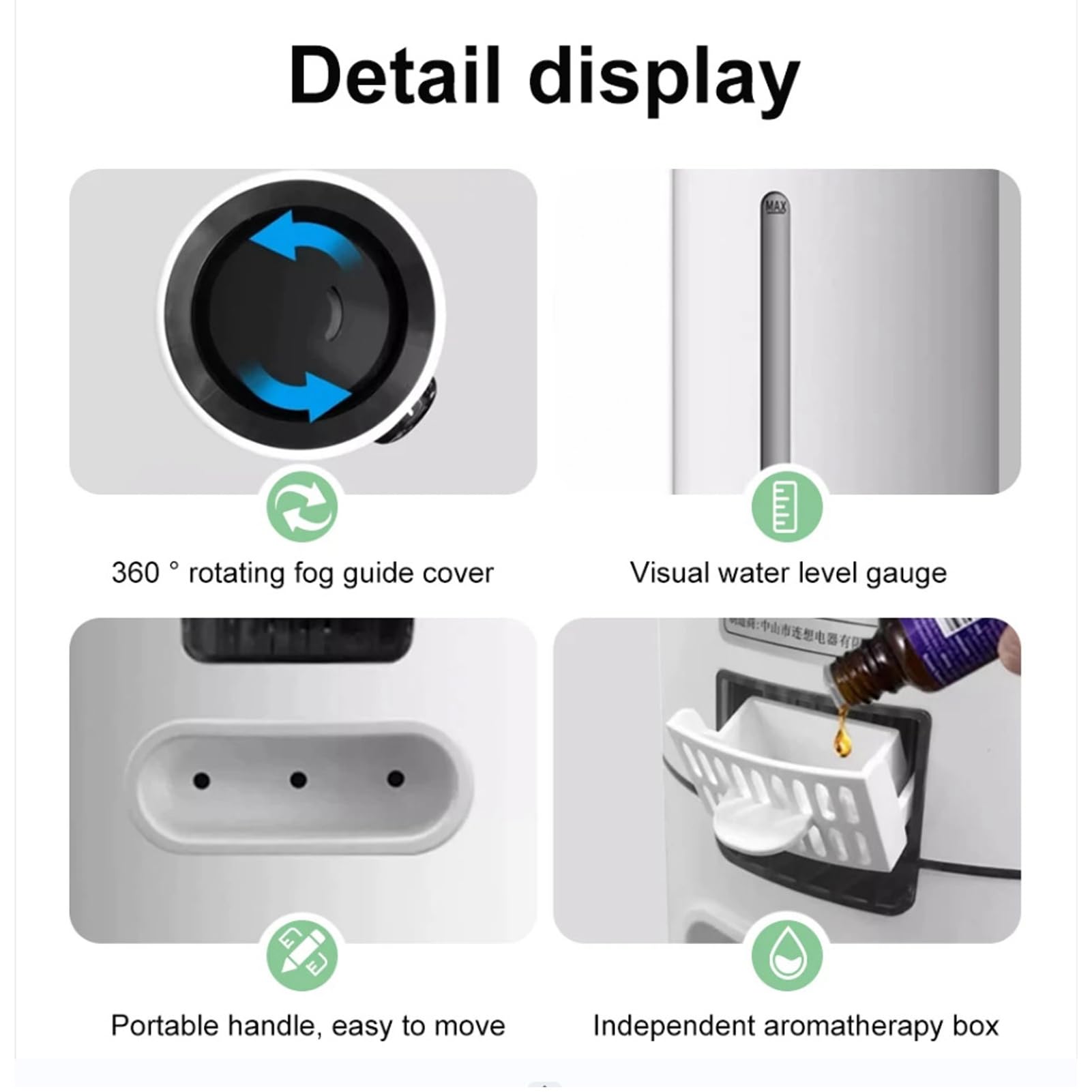 Umidificatore da Pavimento per la Casa, 25 W, Basso Rumore, 3 velocità, Umidificatore per Tutta la Casa, 9 Litri, Luce Notturna con Telecomando per Uso Domestico (Spina europea)